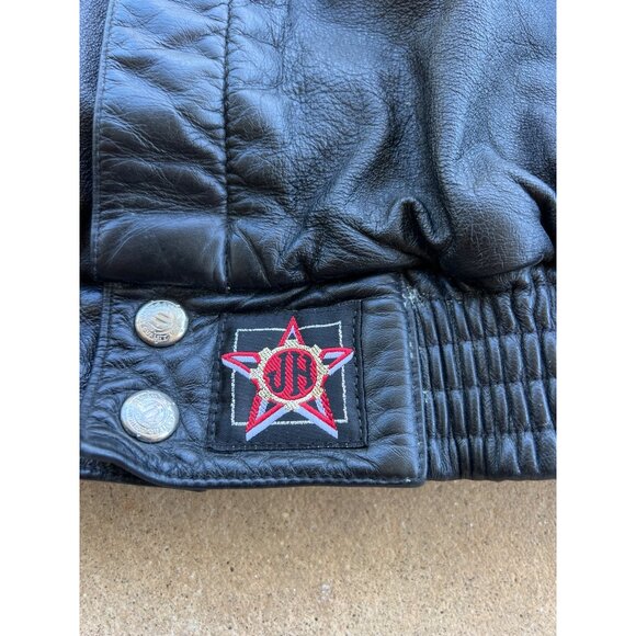 Vintage Jeff Hamilton Coors Light Leather Jacket XL Black D4 - Picture 4 of 7